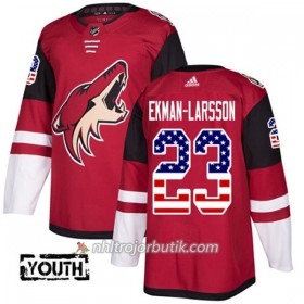 Barn Ishockey Arizona Coyotes Tröja Oliver Ekman-Larsson 23 Adidas 2017-2018 Röd USA Flag Fashion Authentic